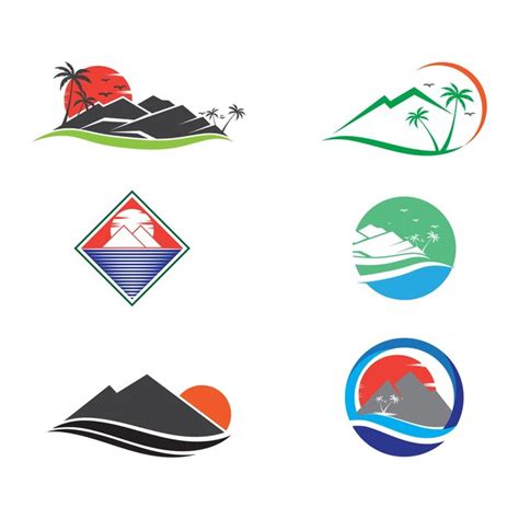 Design De Logotipo Simples E Moderno De Paisagem De Montanha Vector