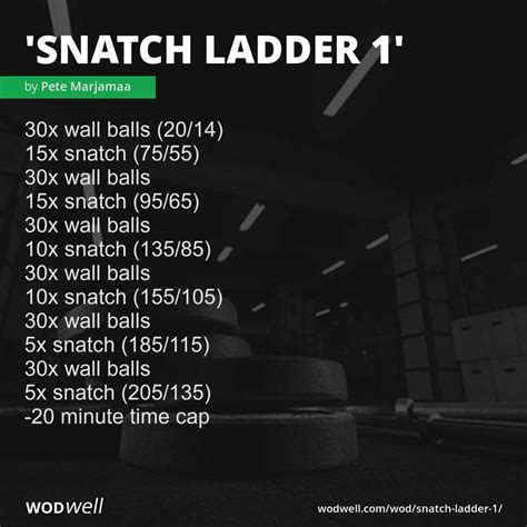 Snatch Ladder 1 Workout Coach Creation Wod Wodwell