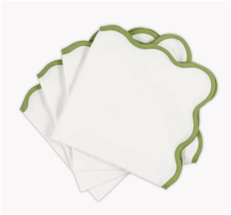 Scallop Edge Napkins Set Of In Napkins Set Scalloped Edge