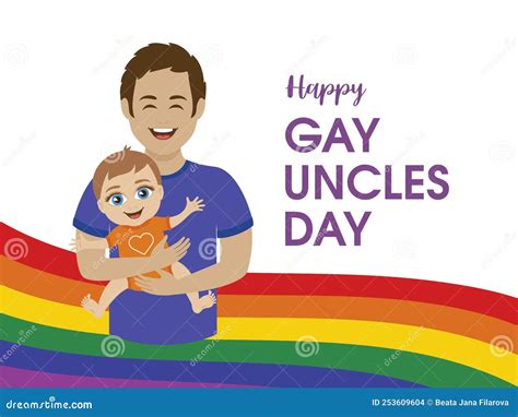 Happy Gay Uncles Day Vector Stock Vector Illustration Of Friendship Flag