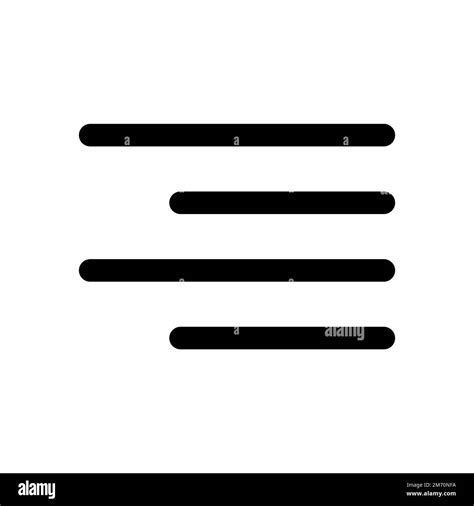 Text Align Right Icon Line Isolated On White Background Black Flat