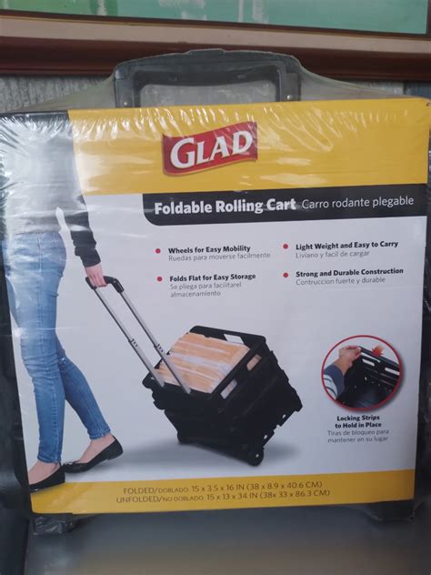 Glad Foldable Rolling Cart Hobbies And Toys Travel Travel Essentials