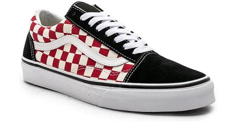 Vans Suede Checkerboard Old Skool in Black & Red (Red) for Men | Lyst