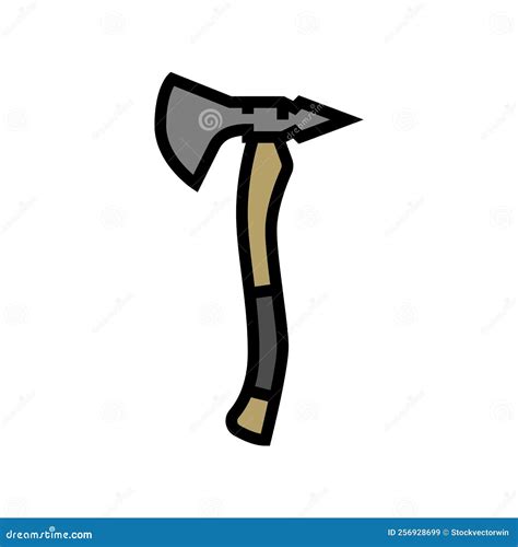 Viking Axe Weapon Color Icon Vector Illustration Stock Illustration