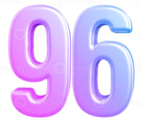 3d number 96 gradient 36309257 PNG