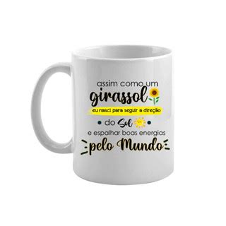 Caneca Xícara Porcelana GIRASSOL floral Personalizada c NOME TEMA E