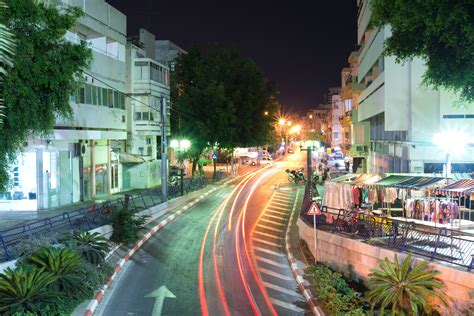 Night street in Tel Aviv