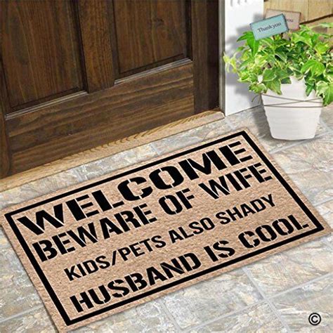 MsMr Funny Door Mat Entrance Front Husband Is Cool Home Doormat EBay