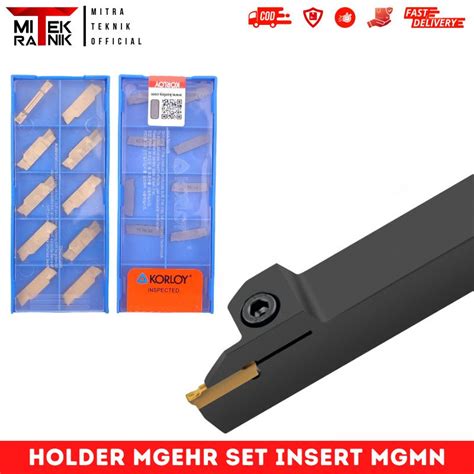 Jual Holder Bubut Potong 12mm MGEHR 1212 Set Insert MGMN Korloy New