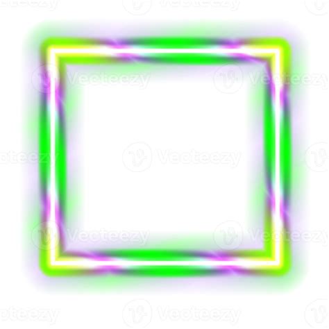 Neon Frame Vibrant Colored Glowing Neon Frame With Transparent