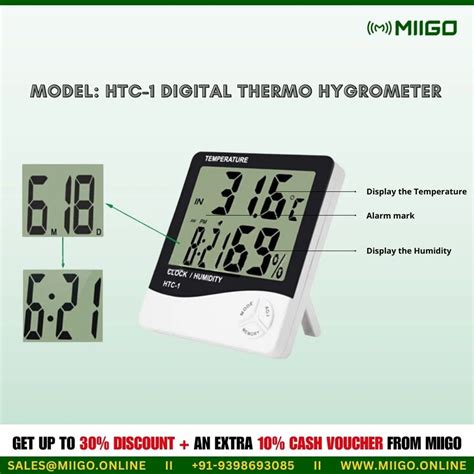 HTC 1 Digital Thermo Hygrometer At 600 Thermo Hygrometer In