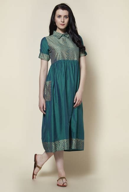 50% OFF on Zudio Teal Slim Fit Ethnic Dress on TataCliq | PaisaWapas.com