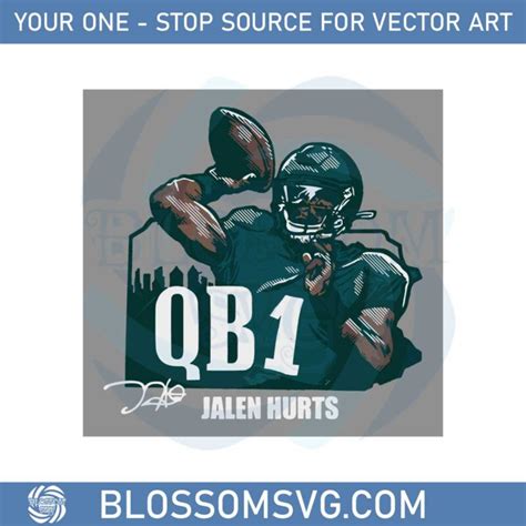 QB1 Jalen Hurts SVG Best Graphic Designs Cutting Files