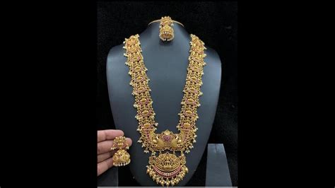 South Indian Traditional Goddess Laxmi Long Haram Necklace