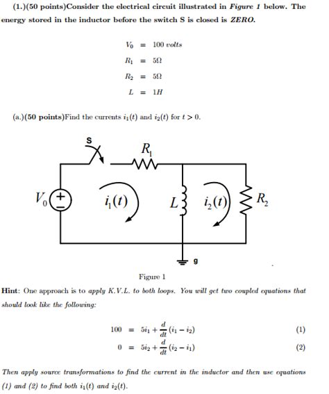 Solved Consider The Electrical Circuit Illustrated In Figure Chegg