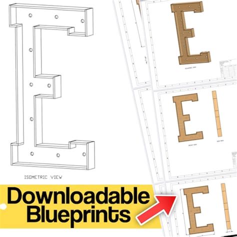 Ft Letter L Marquee Build Plans Blueprints Digital Etsy Canada