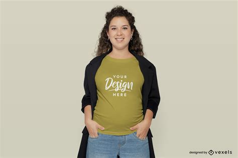 Pregnant Women Solid Background T Shirt Mockup PSD Editable Template