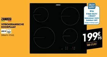 Zanussi Vitrokeramische Kookplaat Zhrx K Promotie Bij Electro Depot