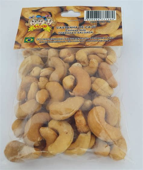 Castanha De Caju 70g Cashews Nuts Torrada E Salgada Pacote 12