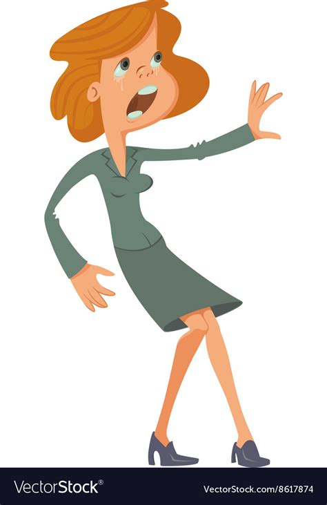 Woman With Scared Expression Royalty Free Vector Image