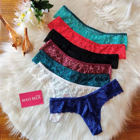 Kit Calcinhas Fio Renda Moda Íntima Lingerie Shopee Brasil