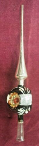 German Triple Indent Spiral Tree Topper Antique Hand Blown Christmas