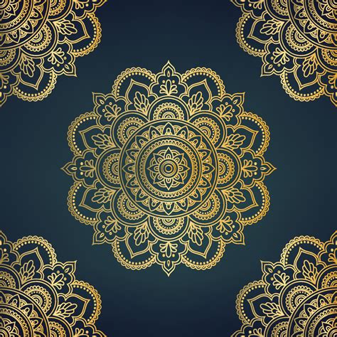 Background With Golden Mandalas Round Indian Pattern Muslim Pattern