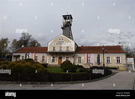 The Entrance Of Wieliczka Krakow Salt Mines On A Cloudy Day Stock Photo