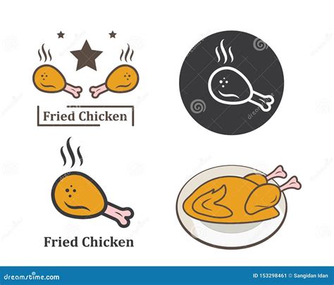 Ejemplo Del Logotipo Del Icono Del Pollo Frito Ilustraci N Del Vector