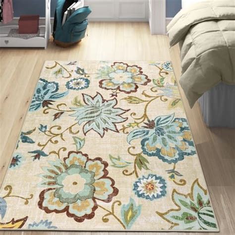 Amazon Homore Washable Floral Area Rug X Blue Area Rugs For