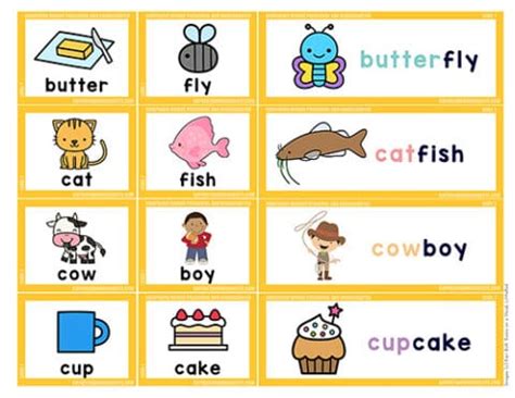 Compound Word Flashcards Superstar Worksheets