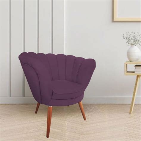 Poltrona Decorativa P Tala De Flor Para Esmalteria Veludo Roxo Em P S