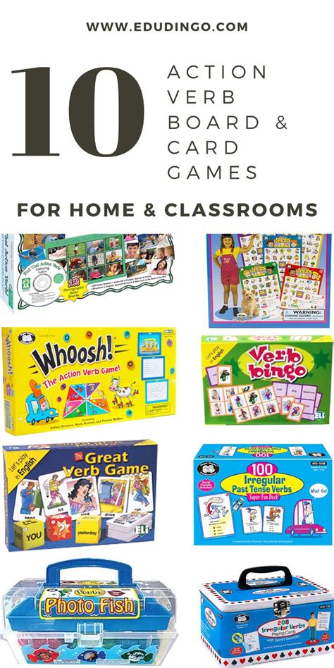 10 Action Verb Board And Card Games For Ela Or Esl Classrooms Card