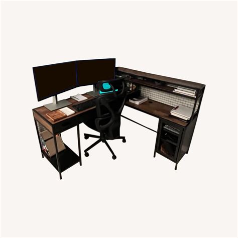 Industrial L Shaped Desk - AptDeco