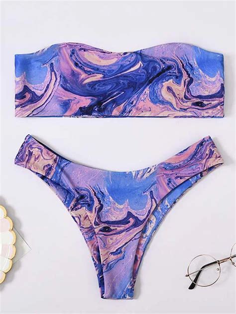 Tie Dyed Purple Bikini Swimsuit