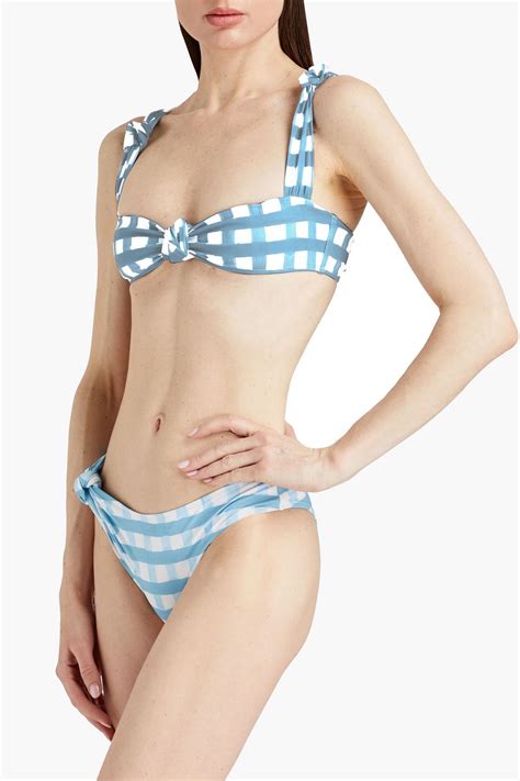 JACQUEMUS Vichy Knotted Gingham Low Rise Bikini Briefs THE OUTNET