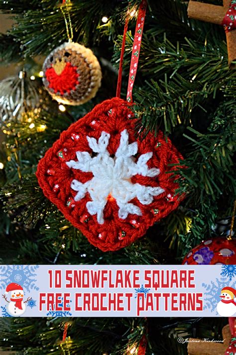 10 Snowflake Square Crochet Patterns FREE IGOODideas