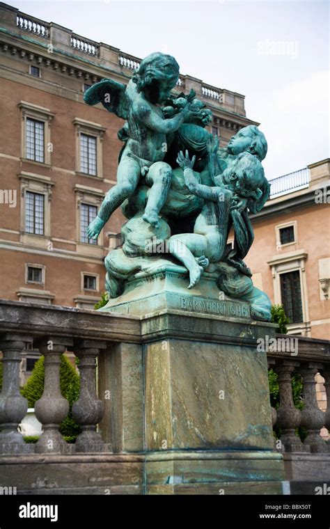 Statues In Front Of Stockholm Palace Stockholm Sweden Stock Photo Alamy
