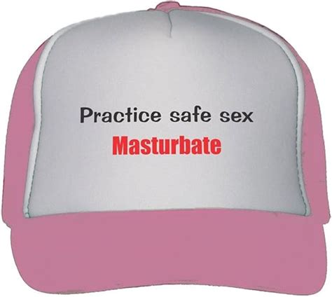 Practice Safe Sex Masturbate Trucker Hat Cap Pink Amazonca Clothing And Accessories