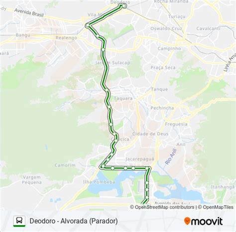 Rota da linha 52 horários paradas e mapas Deodoro Parador