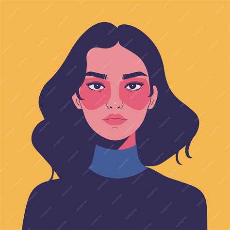 Vector Illustration Of A Girl The Profile Of A Woman Stylized In The