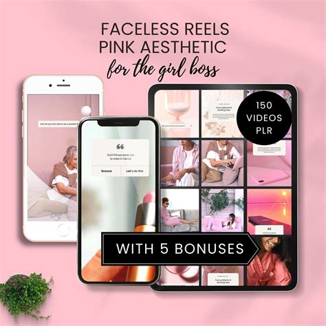 Faceless Marketing Reels Plr Instagram Pink Aesthetic Faceless Videos