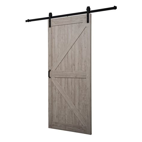 Porte de grange coulissante pré percée Renin chêne argenté K 42 po x 84