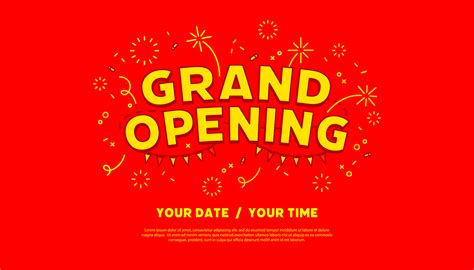 Grand opening ceremony banner template. Advertising design for social ...