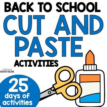 Back To School Cut And Paste Activities By Kristen Sullins Tpt