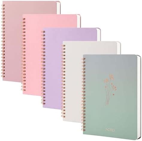 Mggao Lot De Carnets Spirales A Avec Motif Marbr Et Floral