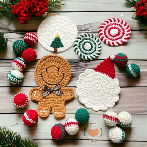 Crochet Coaster Patterns In Christmas Coasters Crochet