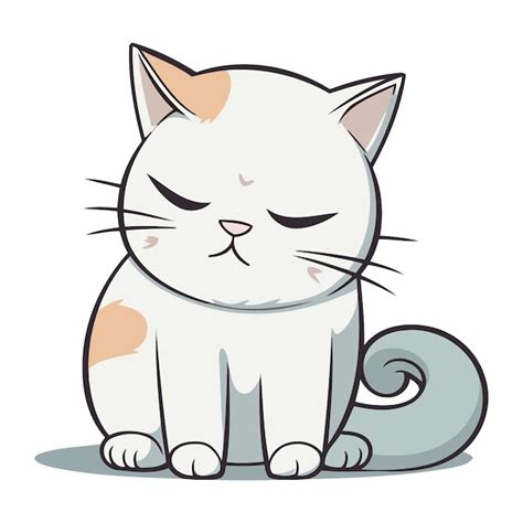 Premium Vector Illustration Of Cute Cat Sitting On Isolated White