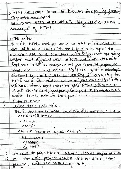 SOLUTION Beginner S Guide To Handwritten Html Notes Studypool