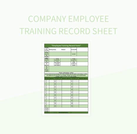 Free Employee Training Record Templates For Google Sheets And Microsoft